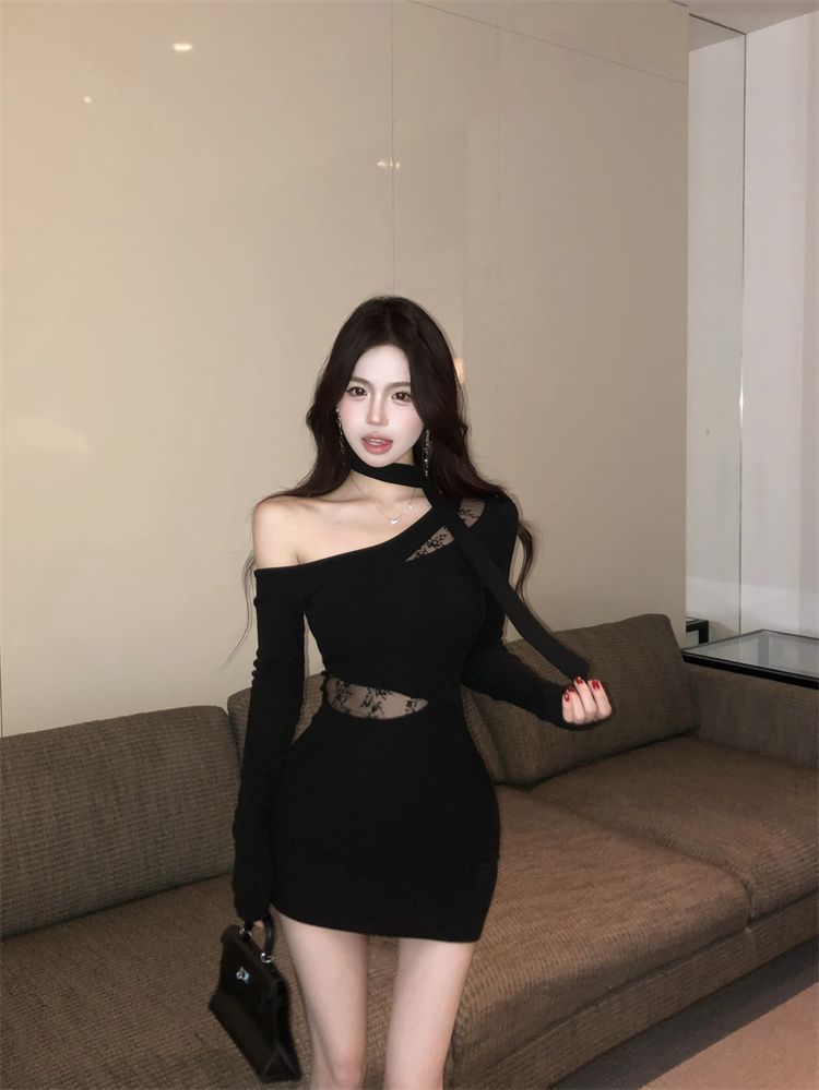 Spicy Girl Innocent Alluring Lace Patchwork Sheath Skirt