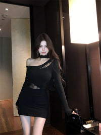 Thumbnail for Spicy Girl Innocent Alluring Lace Patchwork Sheath Skirt