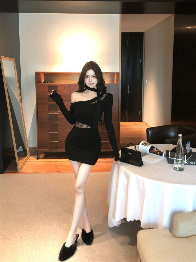 Spicy Girl Innocent Alluring Lace Patchwork Sheath Skirt