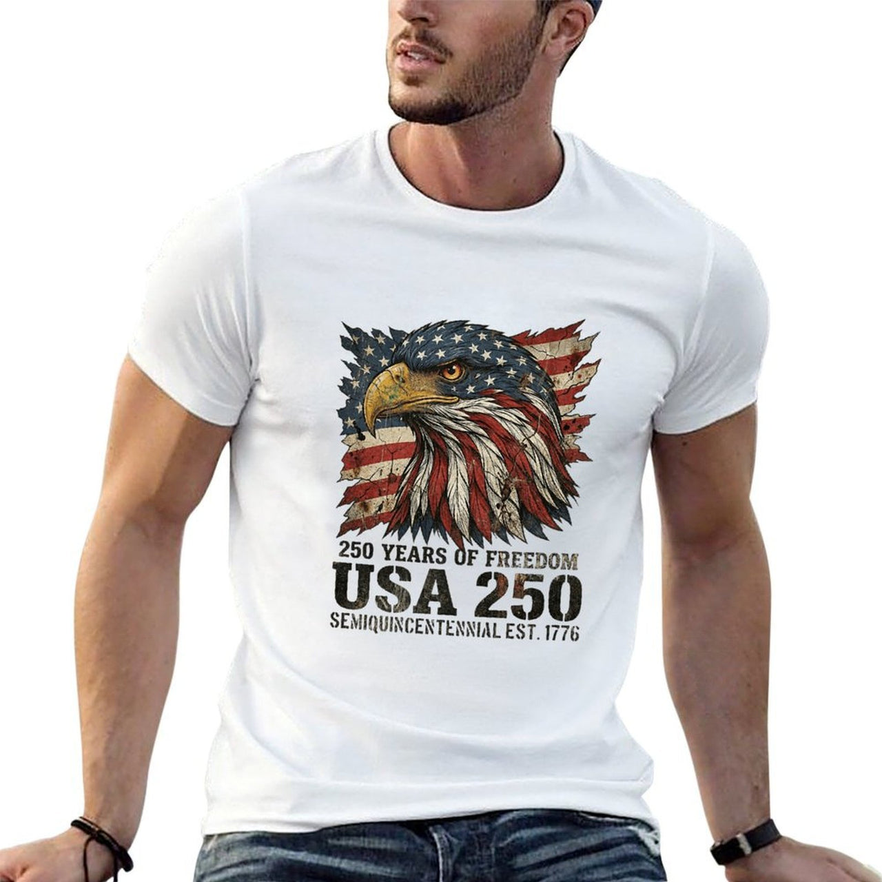 Pure Cotton Short Sleeved T-shirt For Men & Women - Celebrating 250 Years of America’s Spirit