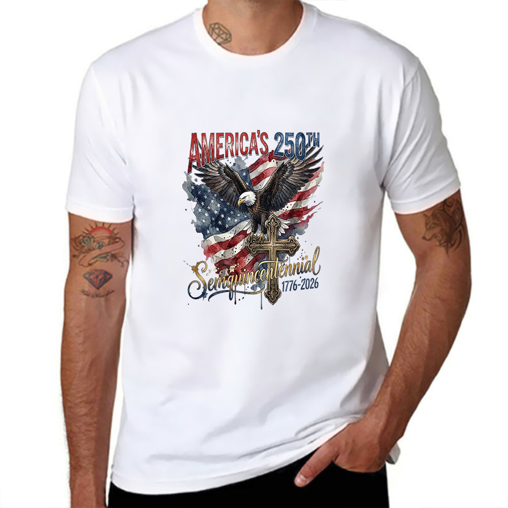 Pure Cotton Short Sleeved T-shirt For Men & Women - 250 Years of Freedom, Unity, and Pride