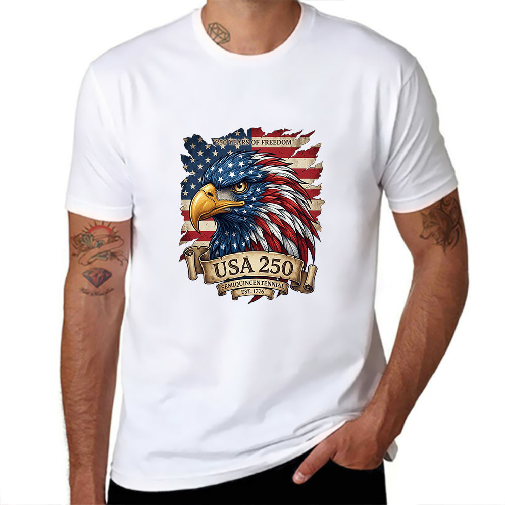Pure Cotton Short Sleeved T-shirt For Men & Women - America 250th: Stronger Together