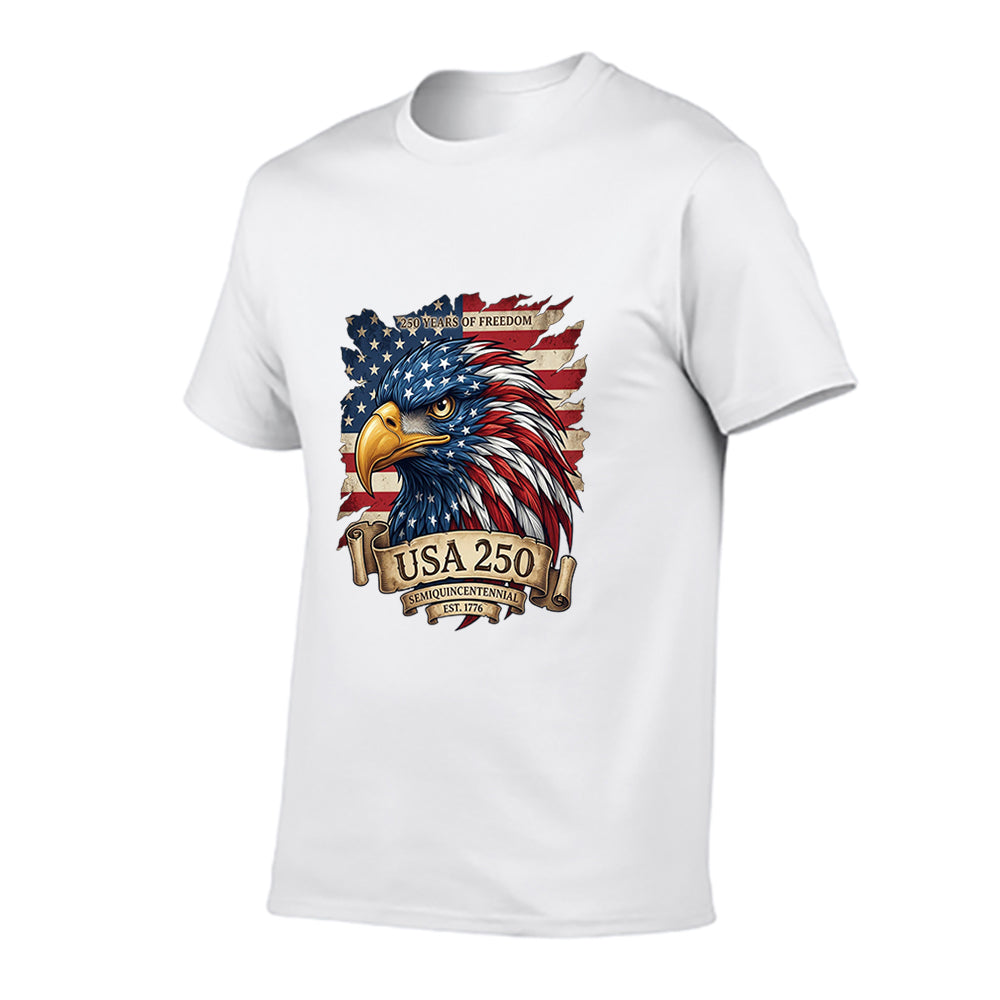 Pure Cotton Short Sleeved T-shirt For Men & Women - America 250th: Stronger Together