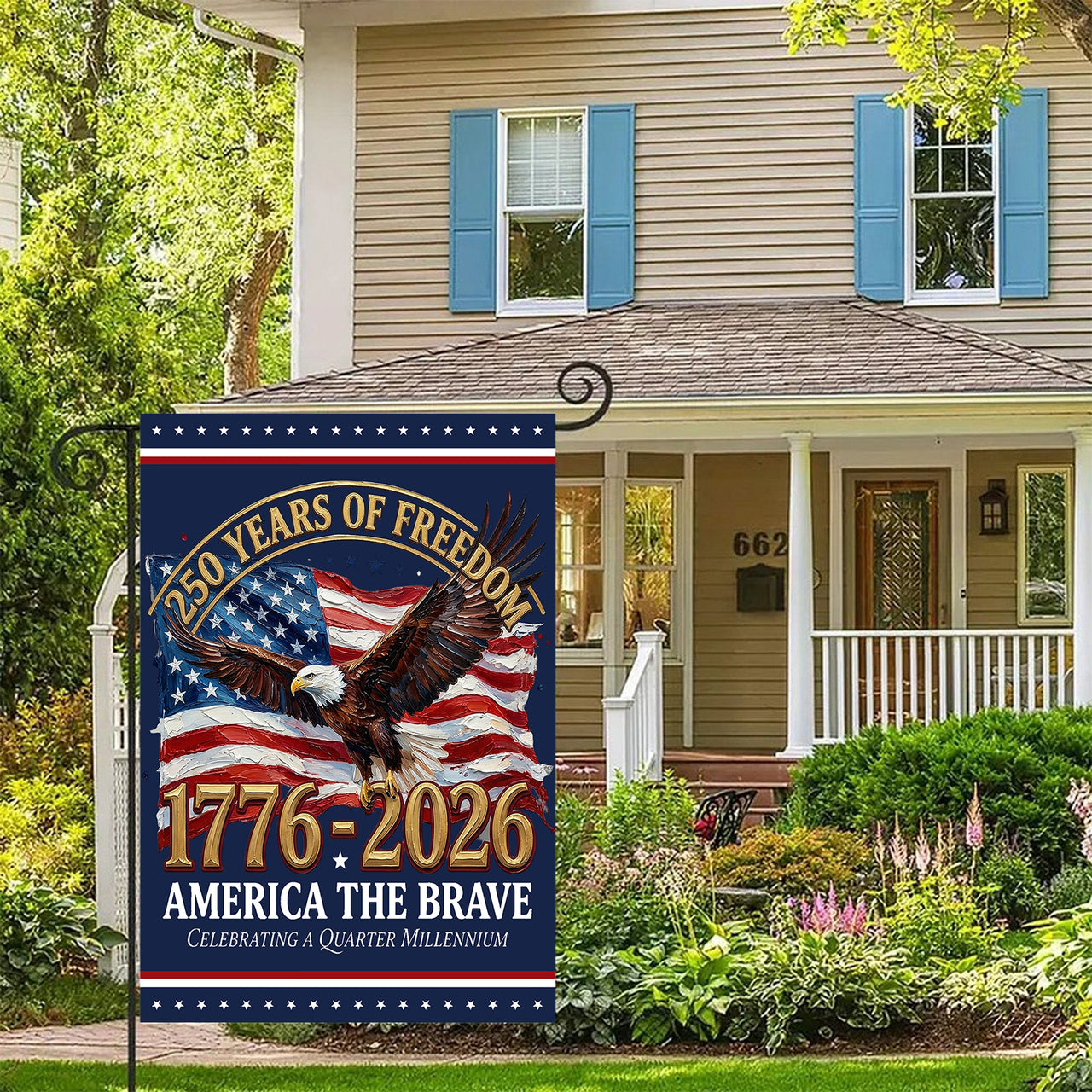 Garden Flag For Celebrate America 250th Anniversary Double Side - 250 Years of Freedom That Shines Bright