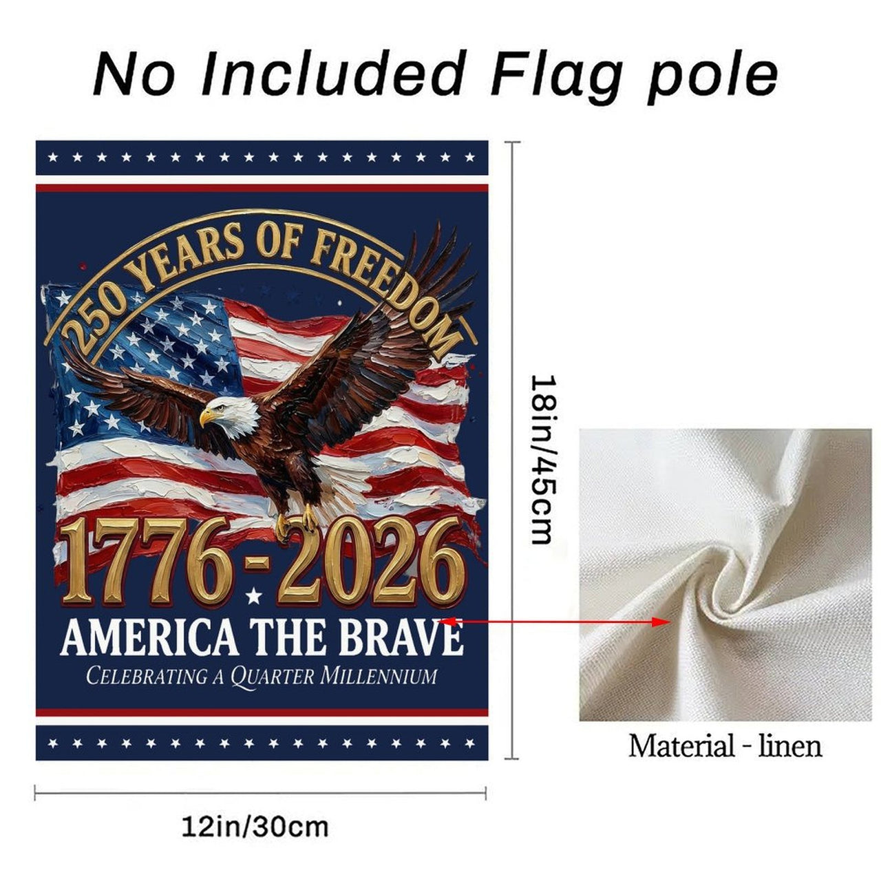 Garden Flag For Celebrate America 250th Anniversary Double Side - 250 Years of Freedom That Shines Bright