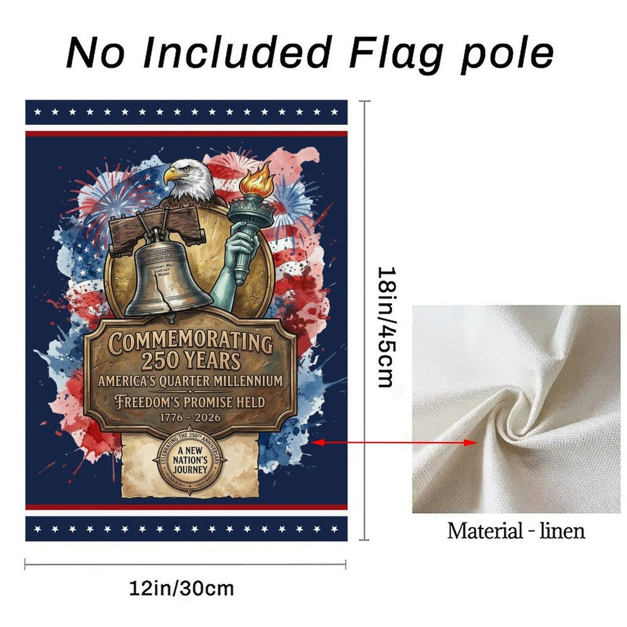 Garden Flag For Celebrate America 250th Anniversary Double Side - One Nation, Indivisible