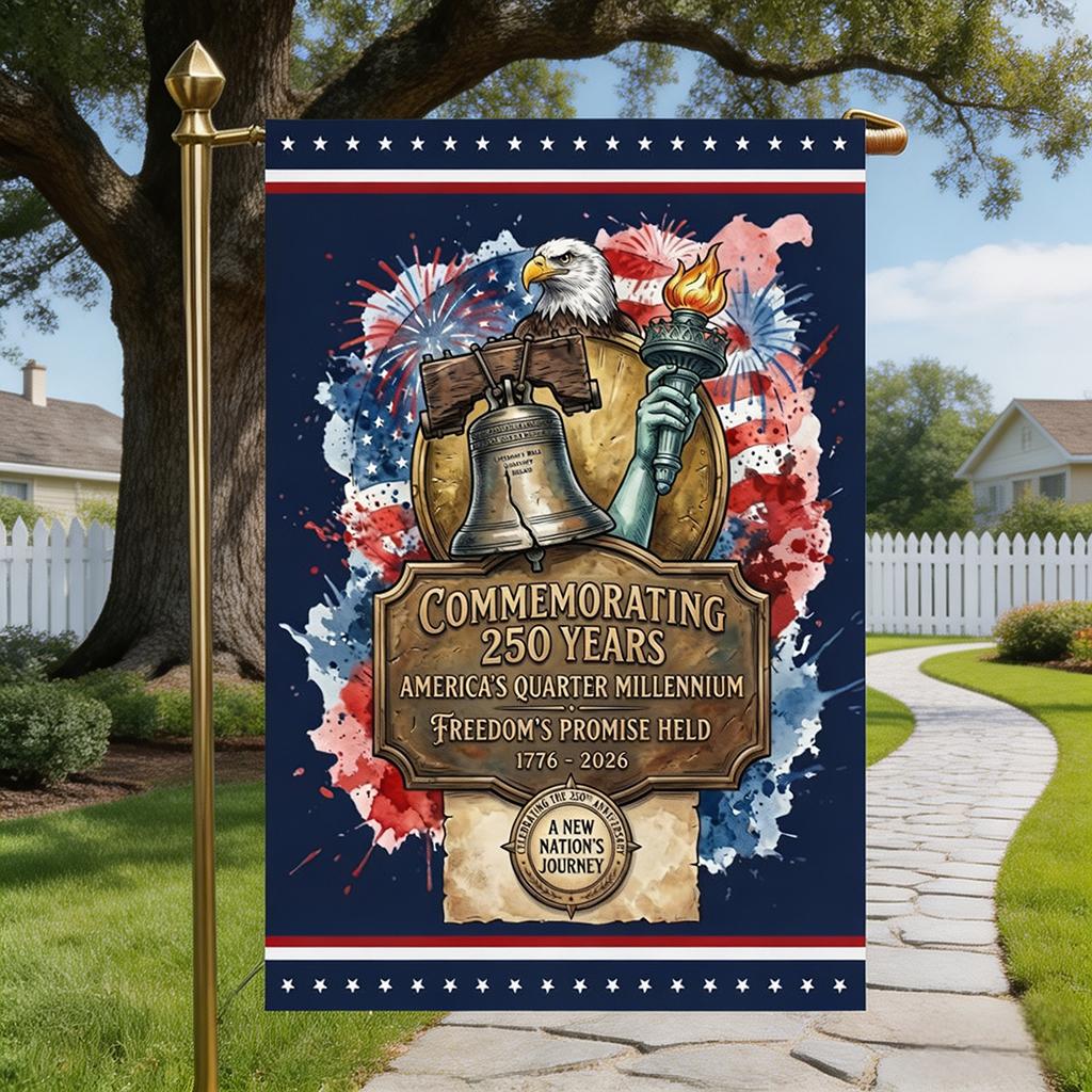 Garden Flag For Celebrate America 250th Anniversary Double Side - One Nation, Indivisible