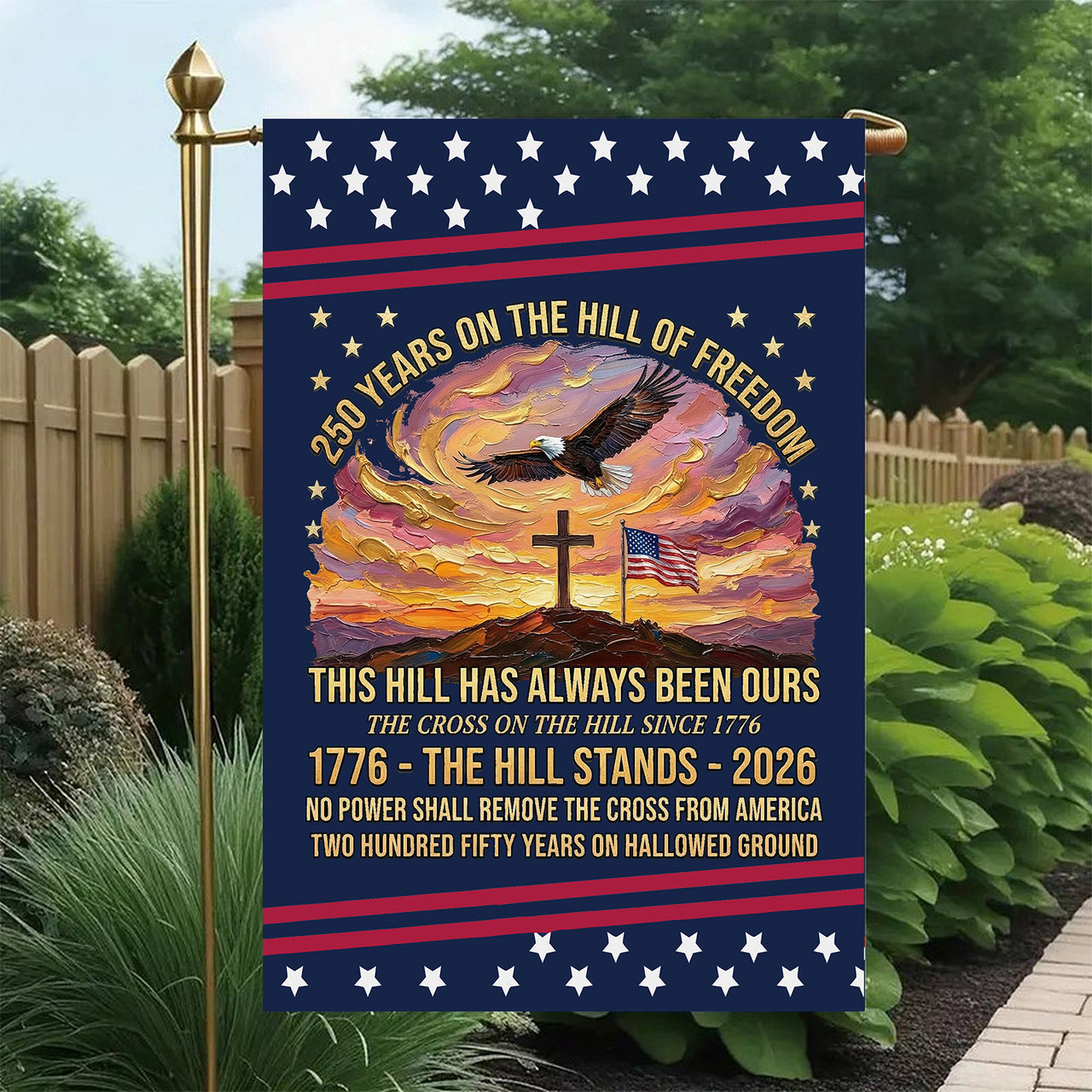 Garden Flag For Celebrate America 250th Anniversary Double Side - 250 Years Strong, America Stands Along