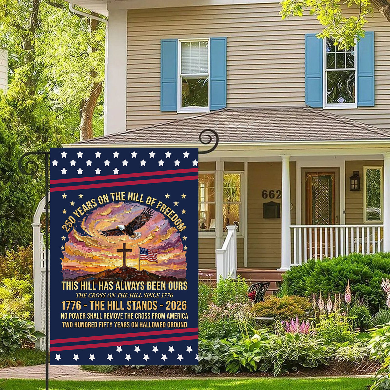 Garden Flag For Celebrate America 250th Anniversary Double Side - 250 Years Strong, America Stands Along