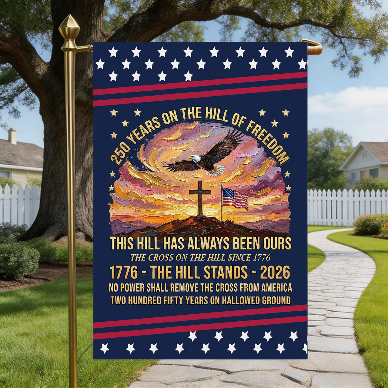 Garden Flag For Celebrate America 250th Anniversary Double Side - 250 Years Strong, America Stands Along