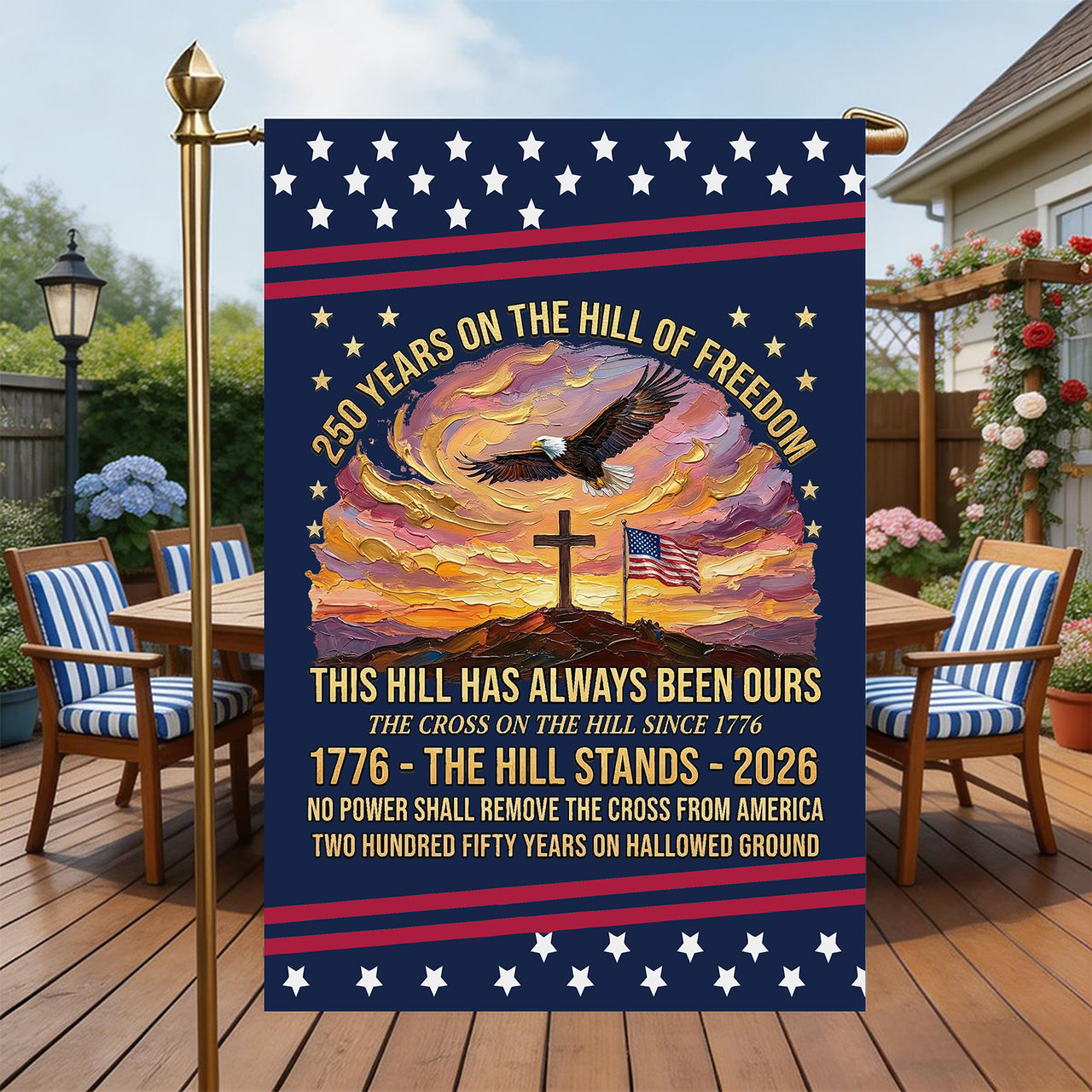 Garden Flag For Celebrate America 250th Anniversary Double Side - 250 Years Strong, America Stands Along