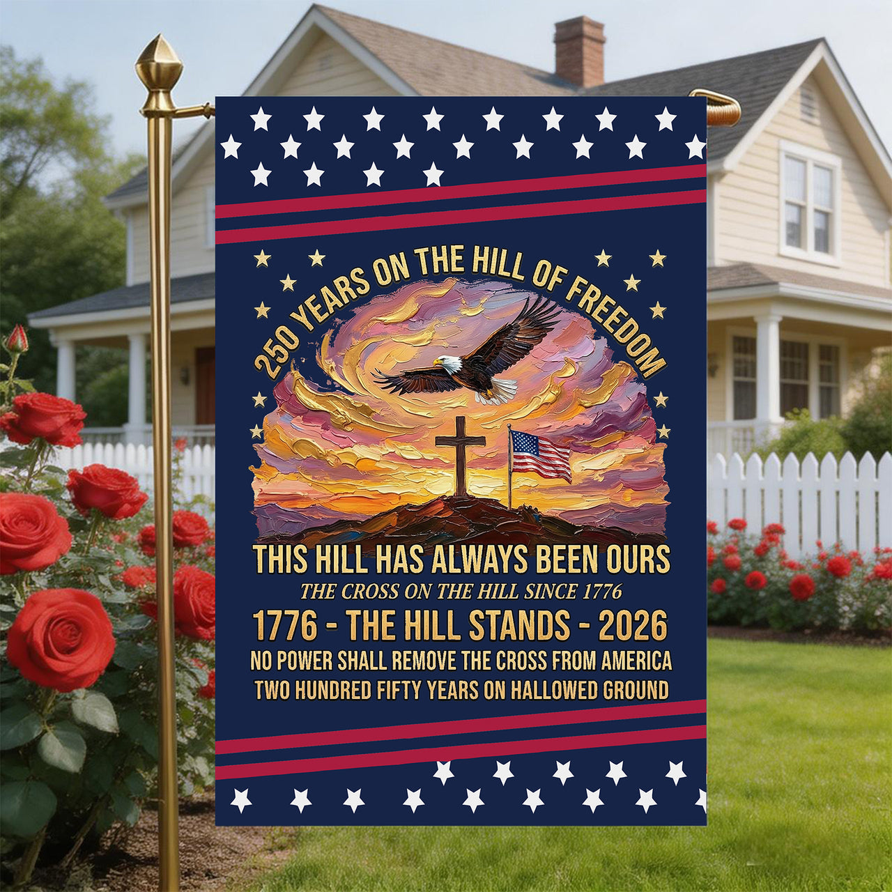 Garden Flag For Celebrate America 250th Anniversary Double Side - 250 Years Strong, America Stands Along