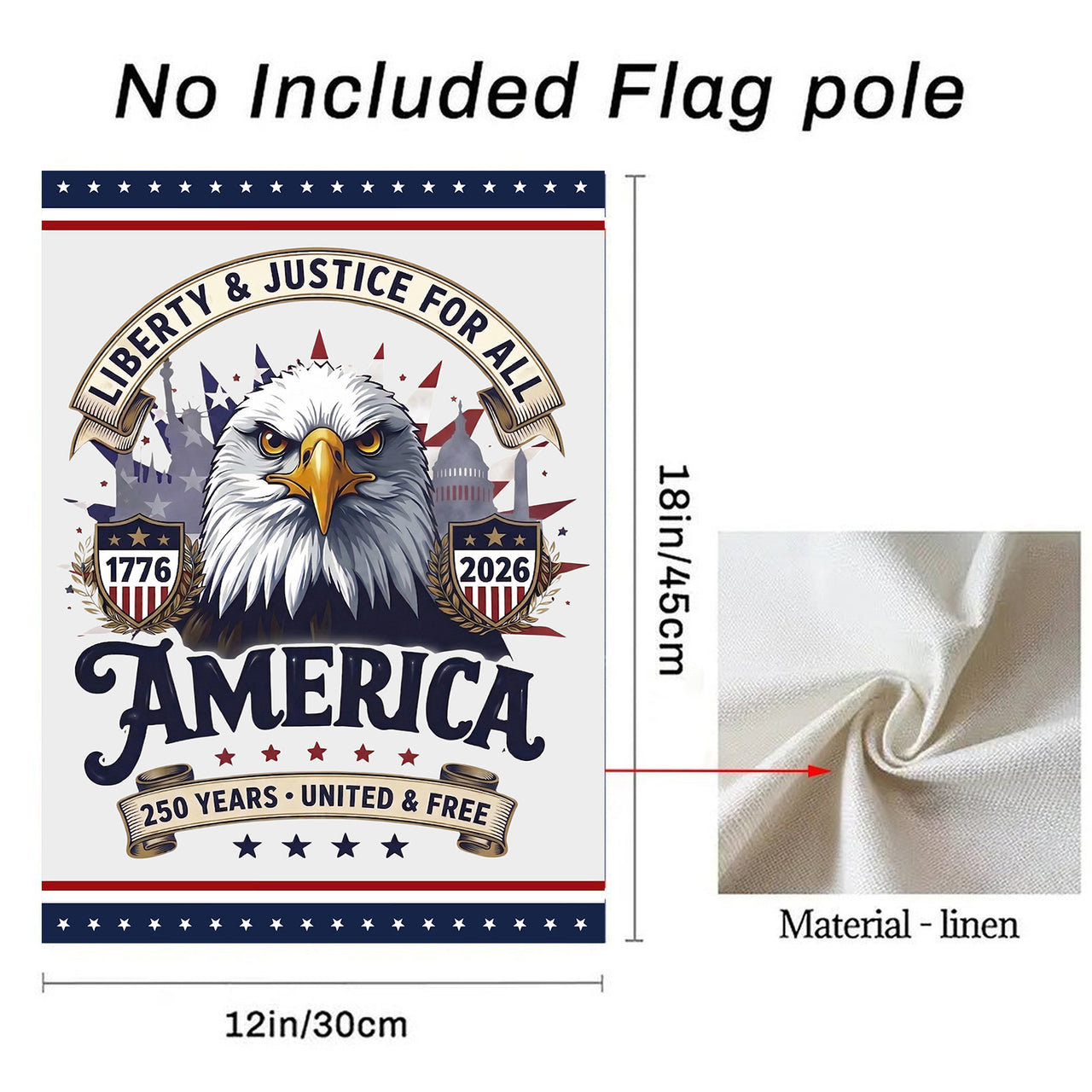 Garden Flag For Celebrate America 250th Anniversary Double Side - One Nation, One Voice, 250 Years Rejoice