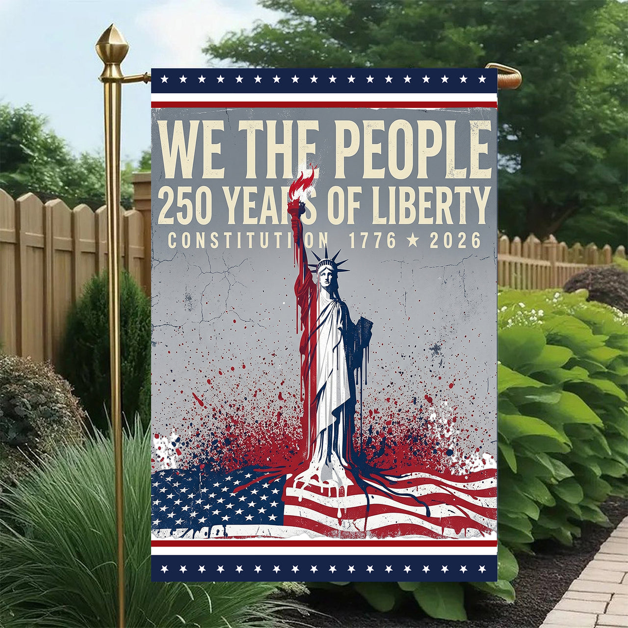 Garden Flag For Celebrate America 250th Anniversary Double Side - United We Celebrate, 250 Years Great