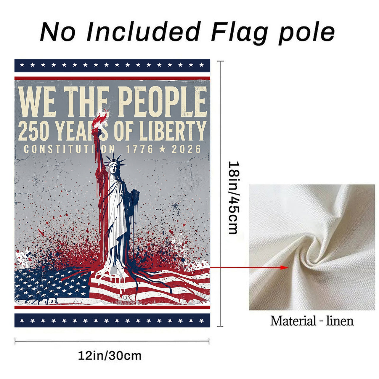 Garden Flag For Celebrate America 250th Anniversary Double Side - United We Celebrate, 250 Years Great