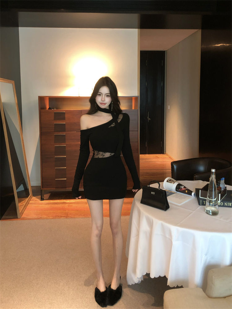 Spicy Girl Innocent Alluring Lace Patchwork Sheath Skirt