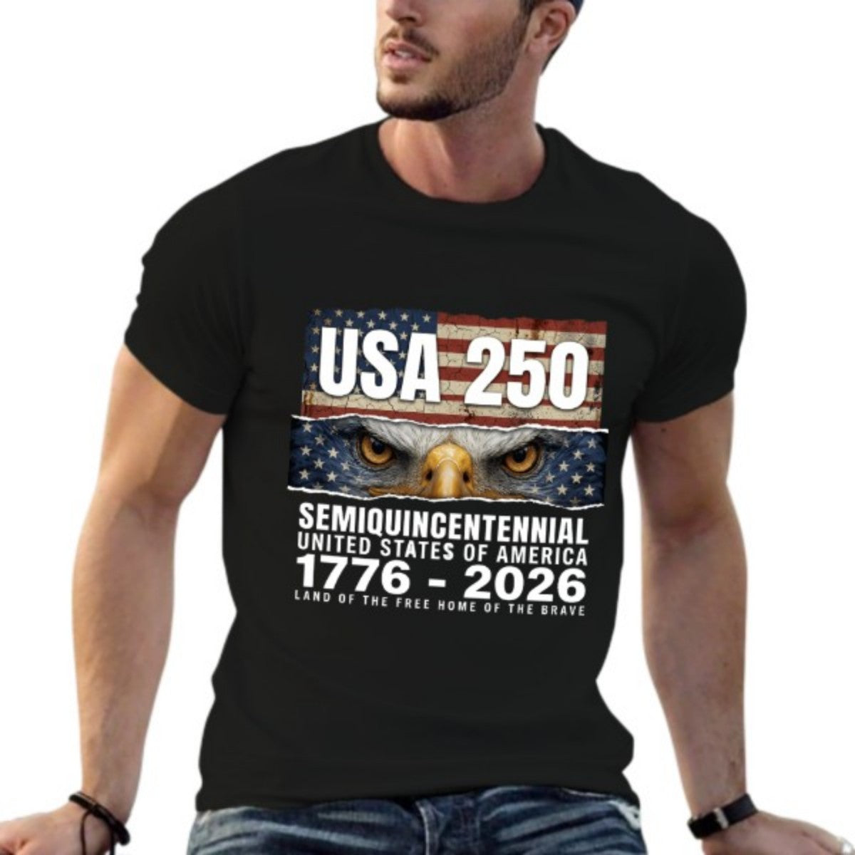 Pure Cotton Short Sleeved T-shirt For Men & Women - Liberty & Legacy: 250 Years of America