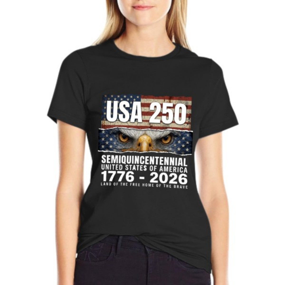 Pure Cotton Short Sleeved T-shirt For Men & Women - Liberty & Legacy: 250 Years of America