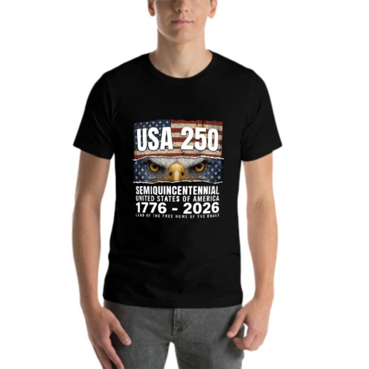 Pure Cotton Short Sleeved T-shirt For Men & Women - Liberty & Legacy: 250 Years of America