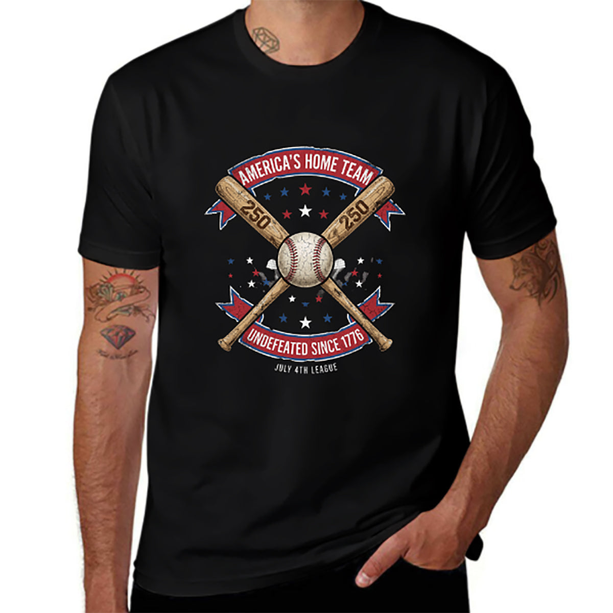 Pure Cotton Short Sleeved T-shirt For Men & Women - 250 Years of Courage, Commitment, and Country