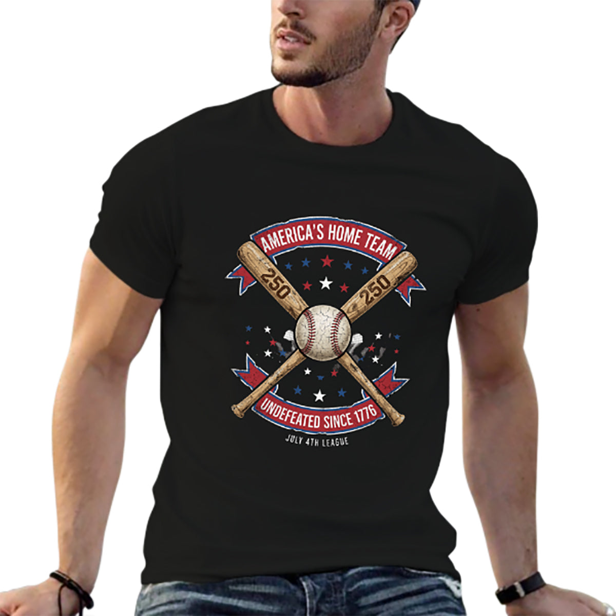 Pure Cotton Short Sleeved T-shirt For Men & Women - 250 Years of Courage, Commitment, and Country