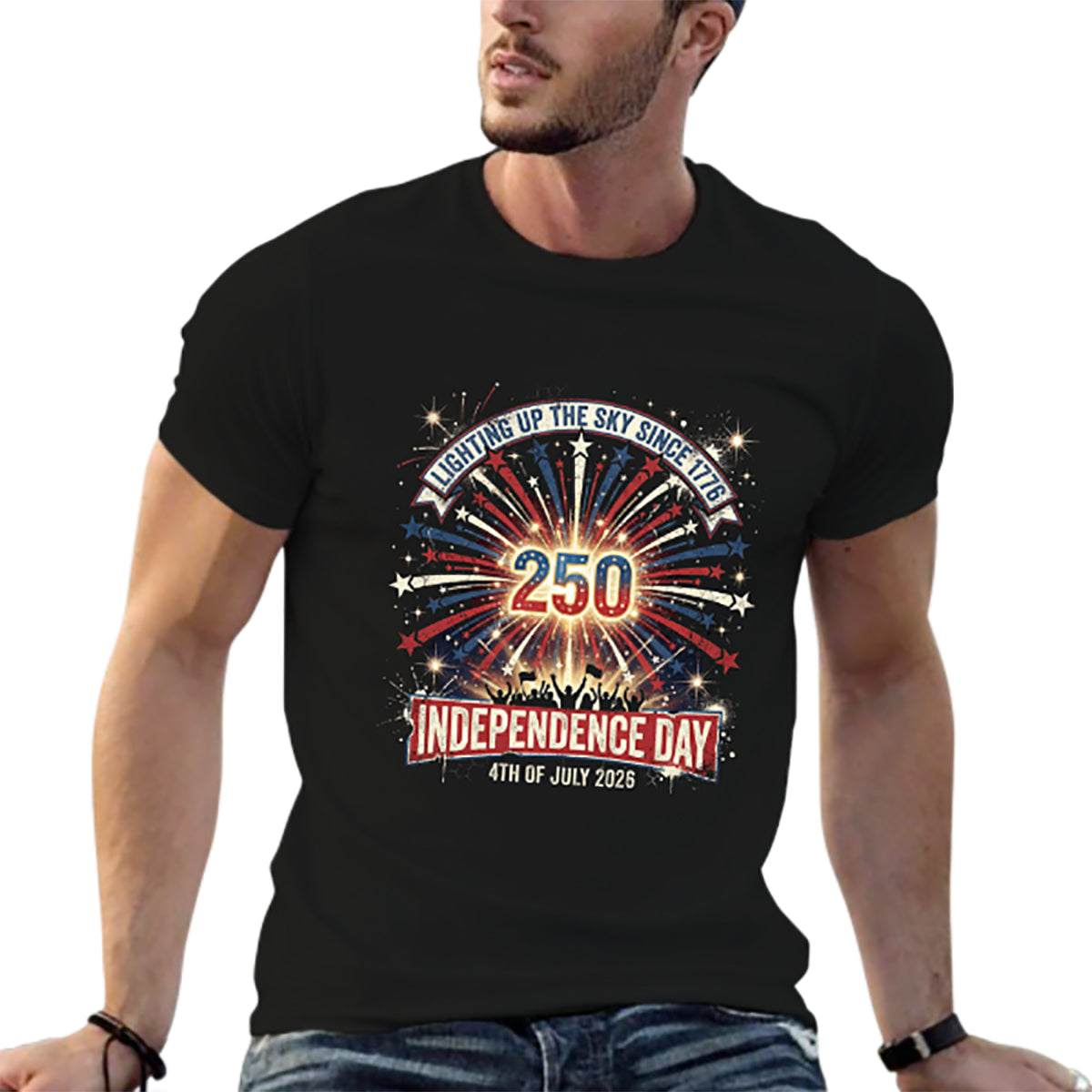 Pure Cotton Short Sleeved T-shirt For Men & Women - America 250th: Where History Meets Hope