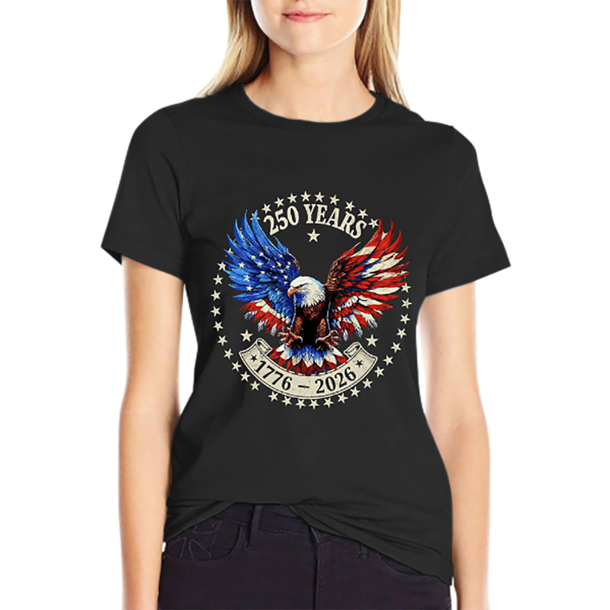 Pure Cotton Short Sleeved T-shirt For Men & Women - 250 Years of American Greatness