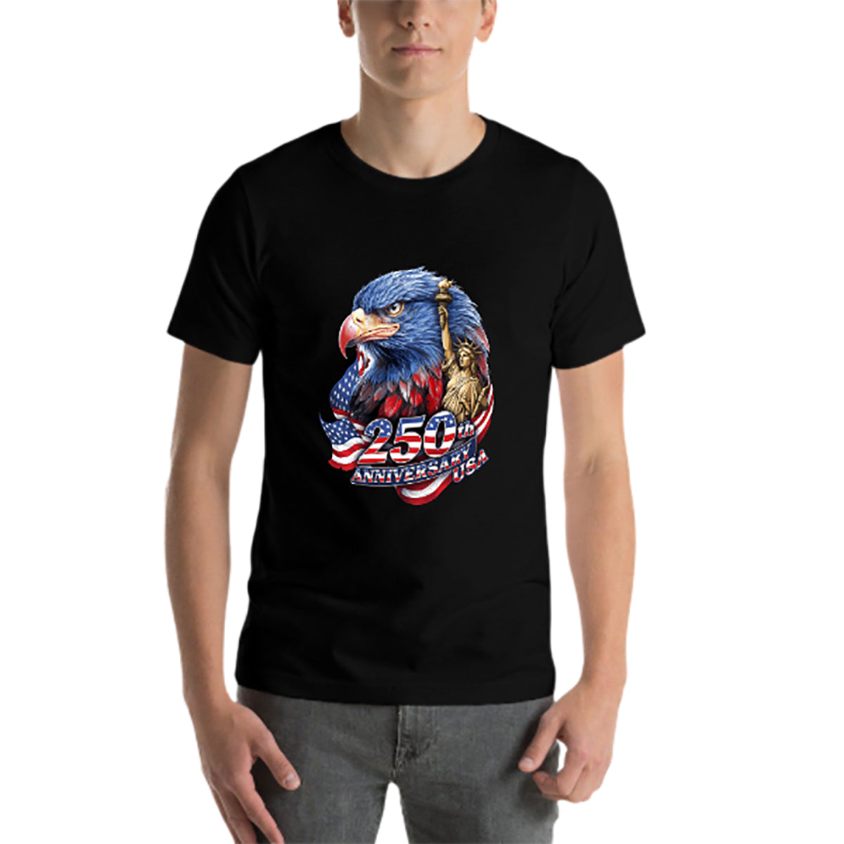 Pure Cotton Short Sleeved T-shirt For Men & Women - Celebrate America 250th: The Heart of America Beats On
