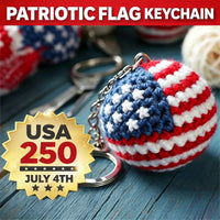 Thumbnail for Handmade American Flag 250th Crochet Car Charm – Amigurumi Plush Ball Rearview Mirror Hanging Ornament