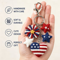 Thumbnail for American Flag Crochet Keychain – Cute Handmade Plush Charm for Bags & Backpacks