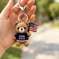 Thumbnail for 4th of July Amigurumi Keychain – Patriotic USA Crochet Animal Bag Accessory