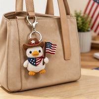Thumbnail for Handmade USA Flag Plush Keychain – Cute Crochet Bag Charm for Patriotic Gifts