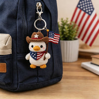 Thumbnail for Handmade USA Flag Plush Keychain – Cute Crochet Bag Charm for Patriotic Gifts