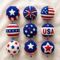 Thumbnail for Handmade Patriotic Crochet Balls Hacky Sacks Ornaments Set for Independence Day
