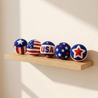 Thumbnail for Handmade Patriotic Crochet Balls Hacky Sacks Ornaments Set for Independence Day