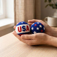 Thumbnail for Handmade Patriotic Crochet Balls Hacky Sacks Ornaments Set for Independence Day