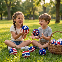 Thumbnail for Handmade Patriotic Crochet Balls Hacky Sacks Ornaments Set for Independence Day