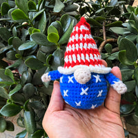Thumbnail for USA Independence Day Gnome Keychain – Handmade Crochet Patriotic Ornament